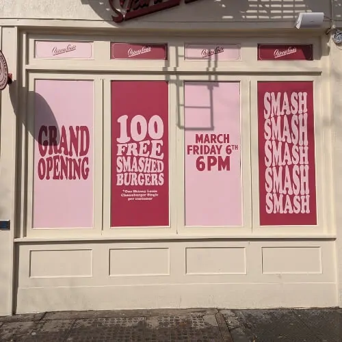 Window graphics installed on a New York restaurant